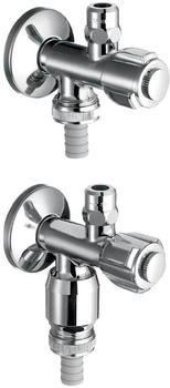 Schell Comfort Doppelanschluss-Eckventil mit R&uuml;ckflussverhinderer 1/2" x 3/8" Chrom (038370699)