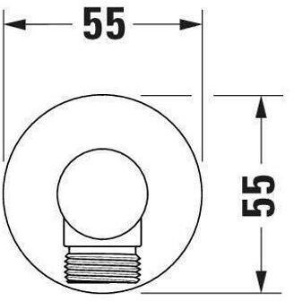 Duravit Universal Wandanschlussbogen mit Brausehalter edelstahl gebürstet (UV0630009070)