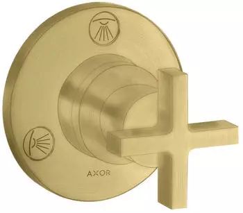Hansgrohe Citterio Trio/Quattro Ab- und Umstellventil Unterputz Kreuzgriff Brushed Brass (39925950)