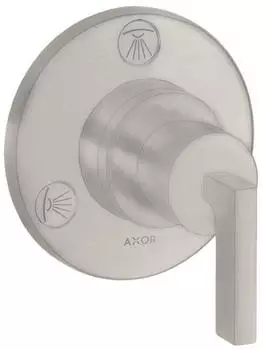 Hansgrohe Citterio Trio/Quattro Unterputz Ab- und Umstellventil Hebelgriff Edelstahl-Optik (39920800)