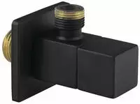Sapho Eckventil mit Rosette, eckig, 1/2"x 3/8", schwarz matt