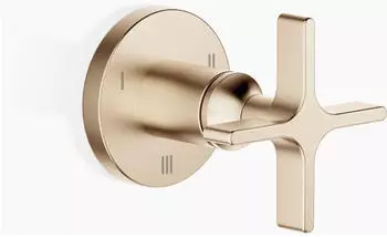 Dornbracht VAIA UP-Dreiwege-Umstellung Kreuzgriff Champagne geb&uuml;rstet (36210809-46)