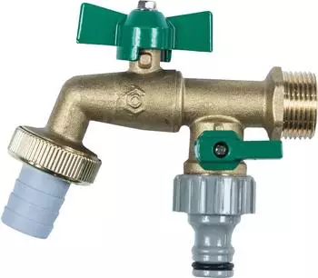 Cornat Zweiwege-Kugel-Auslaufventil 3/4" AG, Messing matt (T300806)