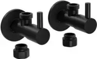 Bernstein - Design-eckventil 2er-pack Schwarz Matt 3/8' Mit Rosette 7009