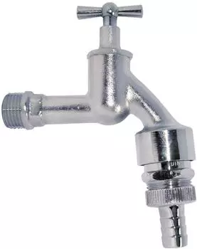 Kirchhoff Auslaufventil Knebelgriff 1/2"AG, Chrom matt, mit R&uuml;ckflussverhinderer (98619118)