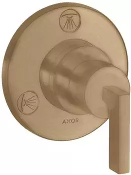 Hansgrohe AXOR Citterio Trio/Quattro Absperr- und Umstellventil Unterputz, Hebelgriffe, Brushed Bronze (39920140)