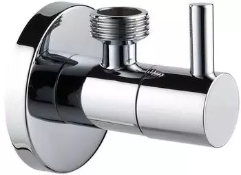 Aloni Eckregulierventil rund 1/2"x3/8" mit Rosette, Silber (13003-38)