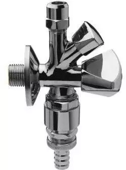 ASW Doppelspindel-Kombi-Eckventil Messing verchromt 1/2"x10mmx3/4" mit Rohrbel&uuml;fter (421853)