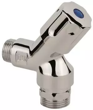 Kirchhoff GA-Wandventil kurz 1/2"AG x 3/4"AG mit R&uuml;ckflussverhinderer und Rohrbel&uuml;fter, Chrom