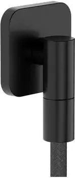 Hansgrohe FixFit Fine Q Wandanschluss mit R&uuml;ckschlagventil, geb&uuml;rstetes Schwarzchrom (28884340)