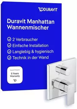 Duravit Manhattan Einhebel-Wannenmischer Unterputz mit Umsteller, chrom hochglanz (MH5210012010)