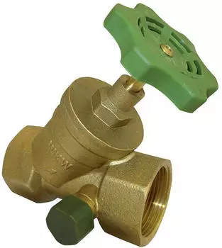 Wilhelm Kirchhoff Schrägsitzventil mit Entleerung 1/2" Messing glänzend