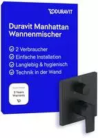 Duravit Manhattan Einhebel-Wannenmischer Unterputz mit Umsteller, Badarmaturen,