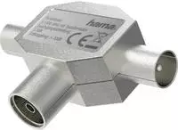hama 00205236 Antennen-Verteiler, Koax-Kupplung- 2 Koax-Stecker, Metall