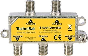 TechniSat 4-Wege Verteiler mit DC-Durchlass (0022/3111)