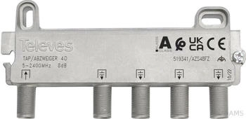 Televes Abzweiger 4-fach 8 dB 5-2400 MHz AZS48FZ (519341)