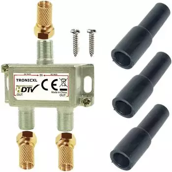TronicXL Sat Splitter 2-fach Antennenverteiler DC-Durchlass