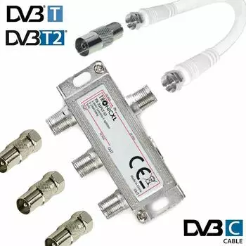 TronicXL IEC TV-Verteiler 3-fach, Breitband, CATV/SAT (TRIEC3)