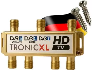 TronicXL 6-fach Antennenverteiler DVB-C, Unicable, DC-Durchlass, UKW, 4K HDTV (TR-BK-SPLIT6)