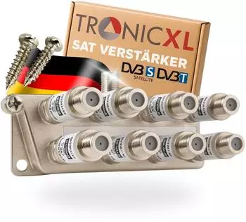 TronicXL 8-fach Sat-Splitter Antennenverteiler 160dB DVB-S2/T2 (TR-SAT-AMP-X8)