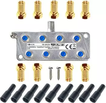 TronicXL SAT-Verteiler 8-fach digital mit F-Stecker und Wetterschutz