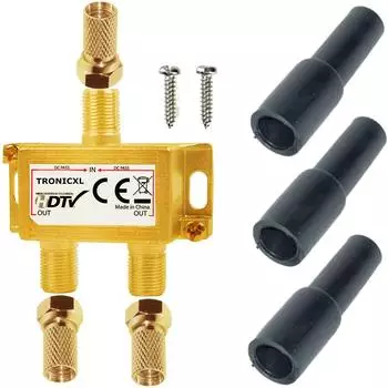 TronicXL SAT-Splitter 2-fach, HD, DC-Durchlass, Wetterschutz