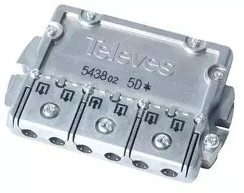 Televes EasyF TV-Splitter 5-fach 2400MHz 10/9,5dB (543802)