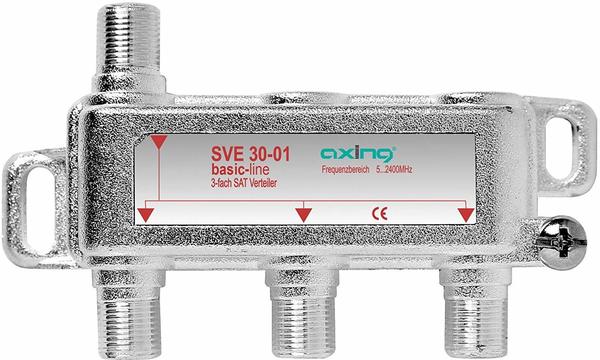 mit abnehmbaren Montagesockel Axing SVE 4-01 4-Fach SAT-Verteiler Splitter für DVB-T2 HD BK Unicable 5-2400 MHz 