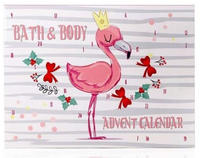 Accentra Adventskalender Flamingo F&uuml;r M&auml;dchen Mit 24 Bade-, K&ouml;rperpflege Und