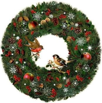 Coppenrath Nostalgischer Tannenkranz, Wand-Adventskalender (B, Format: 48 x 48 cm