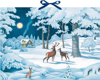 Coppenrath Wintertiere bei Nacht Wand-Adventskalender, Format: 52 x 38 cm