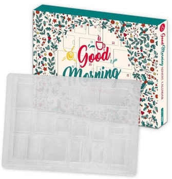 Itenga Adventskalender Frühstück GOOD Morning Rohling ungefüllt zum Selberfüllen -Adventskalender Hülle 50x35x4,6cm