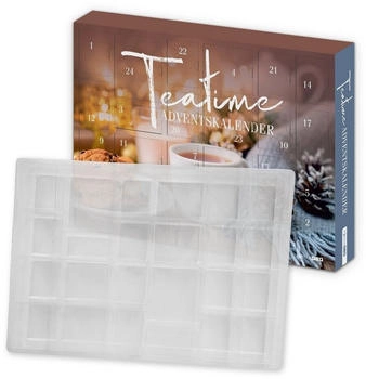 Itenga Adventskalender TeaTime Rohling ungefüllt zum Selberfüllen Teeadventskalender 50x35x4,6cm