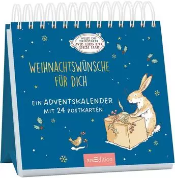 Ars Edition Postkarten-Adventskalender. Wei&szlig;t du eigentlich, wie lieb ich dich hab?