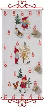 Eva Rosenstand Wandbehang Kreuzstich Set Adventskalender Z&auml;hlmuster