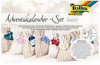 Folia Adventskalender-Set BASIC Stoffbeutel 49-teilig Beutelgr&ouml;&szlig;e 10x13cm mit