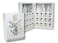Spetebo - Holz Adventskalender Buch Mit 24 Boxen - 30 Cm - Weihnachtskalender Zum