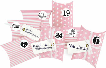 Frau Wundervoll DIY Adventskalender zum Befüllen Christkind rosa/schwarz/weiß
