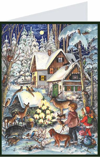 Sellmer Adventskalender Postkarte Waldweihnacht
