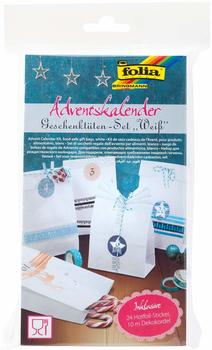Folia Adventskalender Geschenktüten-Set weiß