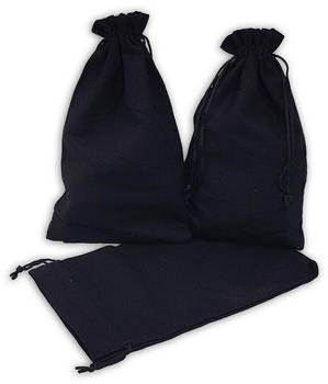 Frau Wundervoll 12 Geschenksäckchen schwarz 20x12cm Baumwolle Adventskalender Säckchen Beutel (FW-19732)