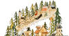 HomCom Adventskalender mit LED Lichtern und kleinem Dorf natur 45Bx13Tx43Hcm