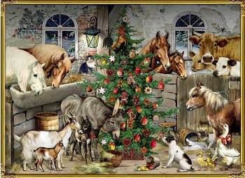 Coppenrath Verlag Coppenrath Wandkalender - Nostalgische Weihnachten bei den Tieren im Stall