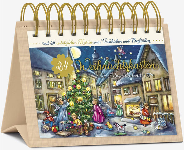 Korsch Verlag Tisch-Adventskalender - 24 Nostalgische Weihnachtskarten