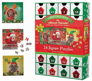 Eurographics Christmas Dogs Puzzle Adventskalender - Weihnachtshunde. 1200 Teile