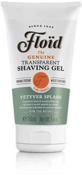 Floïd Vetyver Splash Transparent (150ml) Men's with Glycerin to Protect and Hydrate Skin Shave Gel for a Smooth Shave with an Invigorating Scent