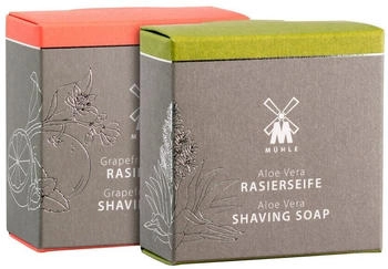 Mühle Rasierseifen-Duo Aloe Vera und Grapefruit-Minze 2x 65 g