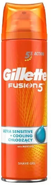 Gillette Fusion 5 Ultra Sensitive + Cooling Rasiergel (200ml)