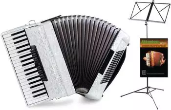 Classic Cantabile Secondo V Akkordeon 96 Bass, weiß perloid, 37 Tasten (00114447)