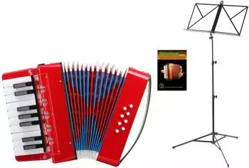 Classic Cantabile Bambino Kinder-Akkordeon Set, rot, 8 Bässe (00070842)